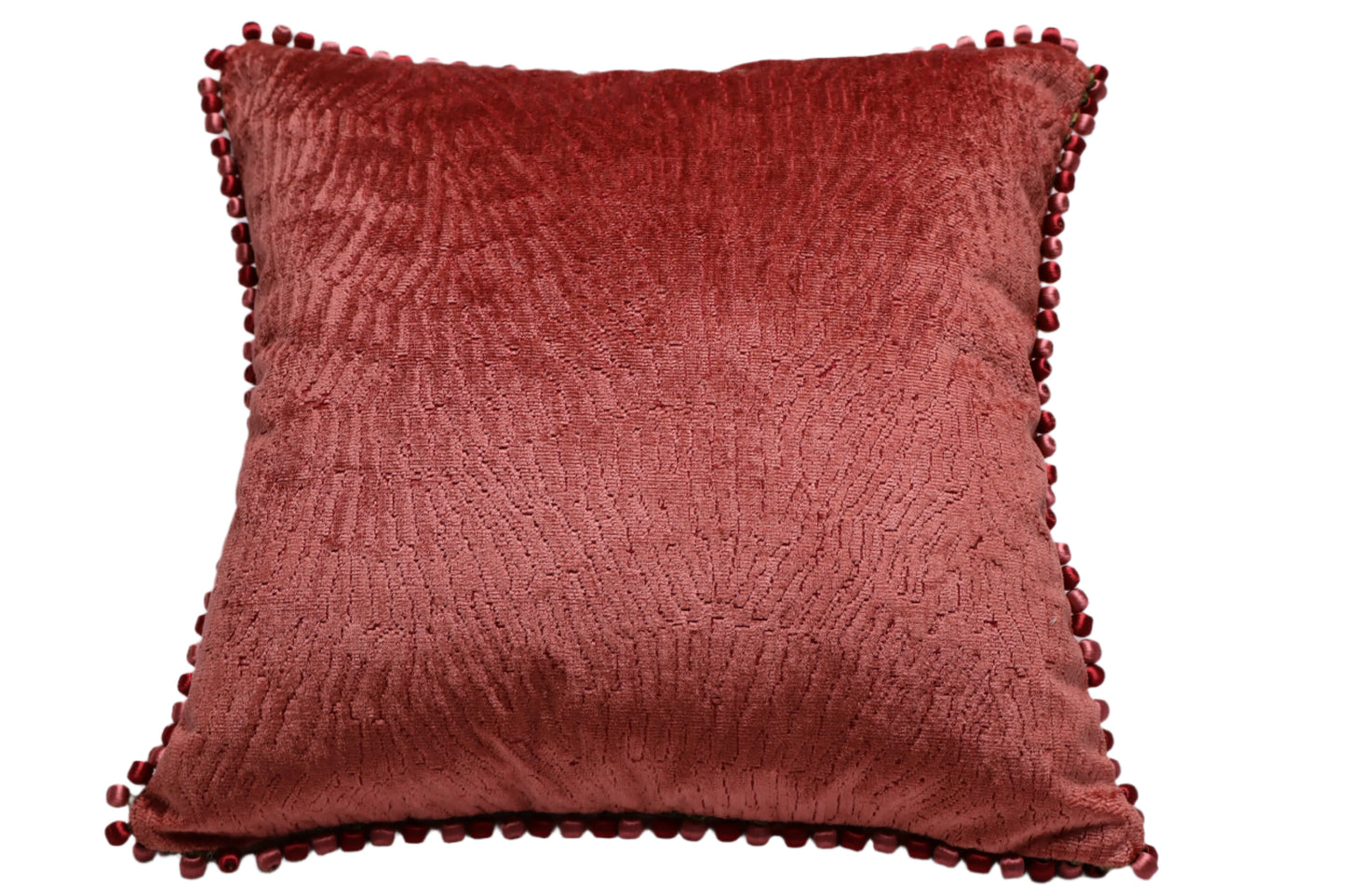 Classic Textured Chenille Bead Trimmed Cushion