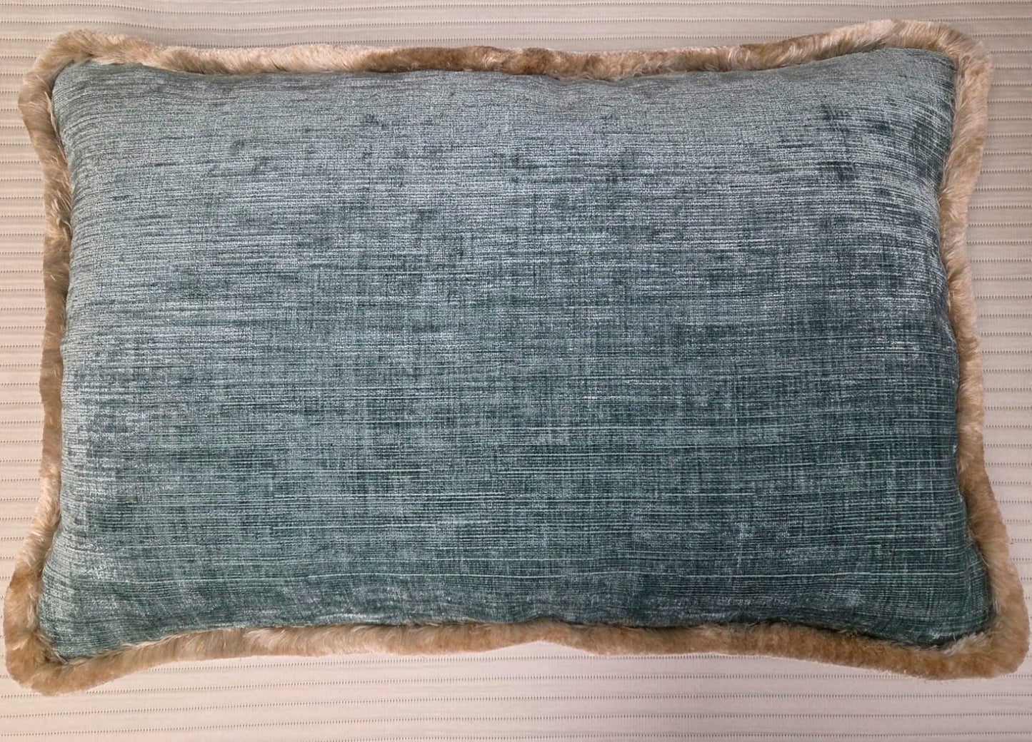 Mid Blue Thick Chenille with a Contrast Velour Ruche